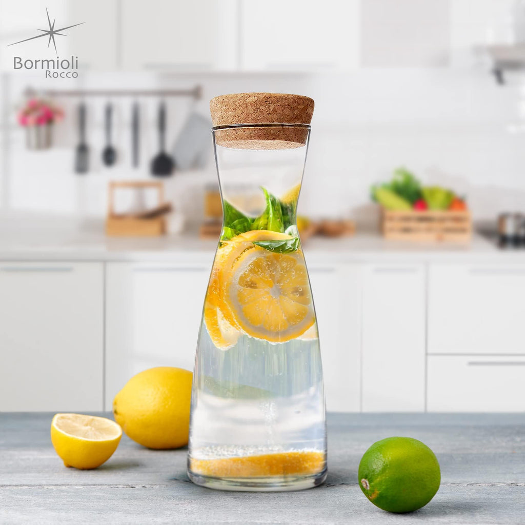 Bormioli Rocco Ypsilon Cork Top Carafe, 36.5 oz - Clear, Set of 2