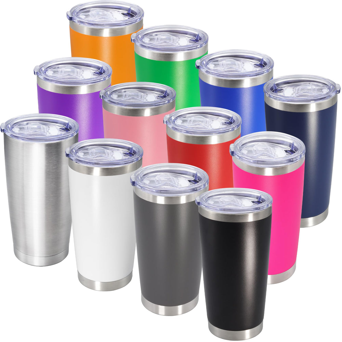 20oz Tumbler with Lid Stainless Steel Tumblers Insulated Mug Hot Pink 12P