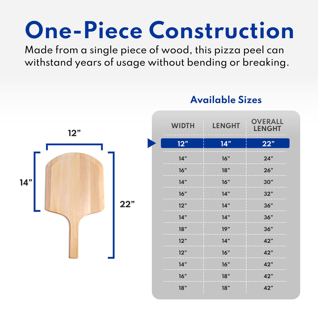 New Star Foodservice 50332 Restaurant-Grade Wooden Pizza Peel, 18" L x 16" W Plate, with 8" L Wooden Handle, 26" Overall Length