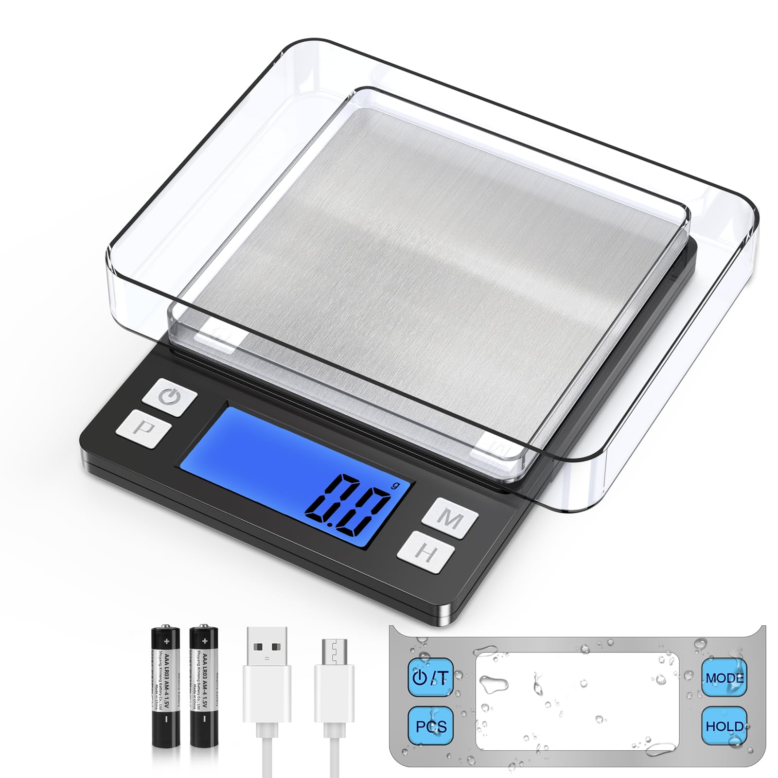 BOMATA Upgraded Small Food Scale with 0.1 g/0.001 oz High Precision