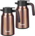 51 Oz Carafes for Hot Liquid, Stainless Steel Insulated Vacuum Thermal Coffee Carafes For Keeping Hot, 1.5 Liter Coffee Dispenser(Gold/Gold)