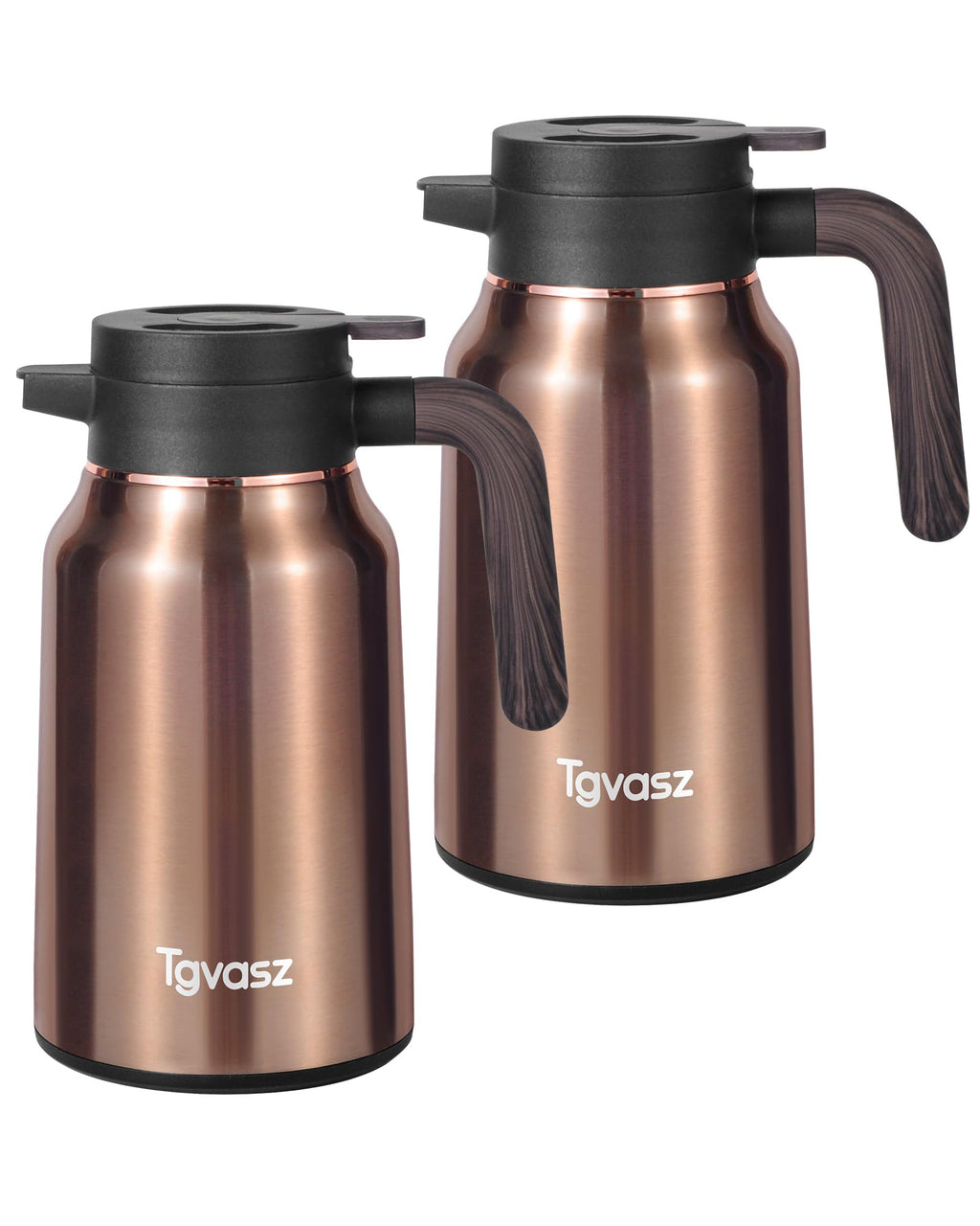 51 Oz Carafes for Hot Liquid, Stainless Steel Insulated Vacuum Thermal Coffee Carafes For Keeping Hot, 1.5 Liter Coffee Dispenser(Gold/Gold)
