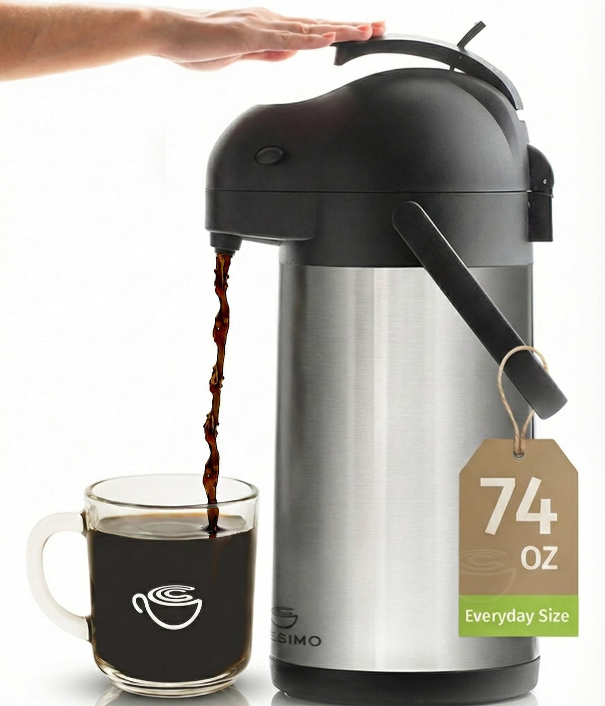 Coffee Carafe Airpot & Cleaning Brush 102oz/3L Airpot 12 Hours Hot