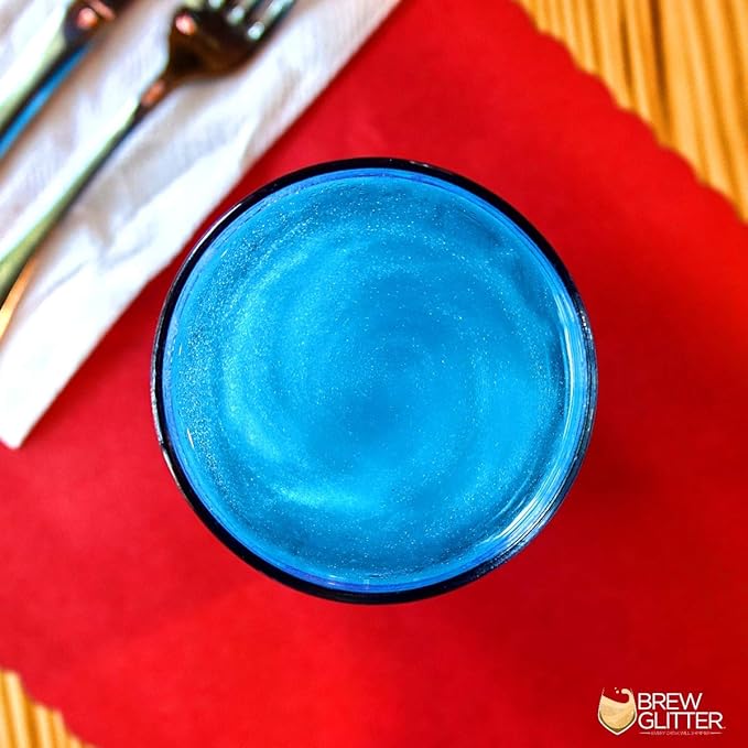 Sky Blue BREW GLITTER Edible Glitter For Drinks, Cocktails, Beer, Garnish Glitter & Beverages | KOSHER & HALAL Certified | 100% Edible & Food Grade | Vegan, Gluten, Nut Free (25g, Sky Blue)