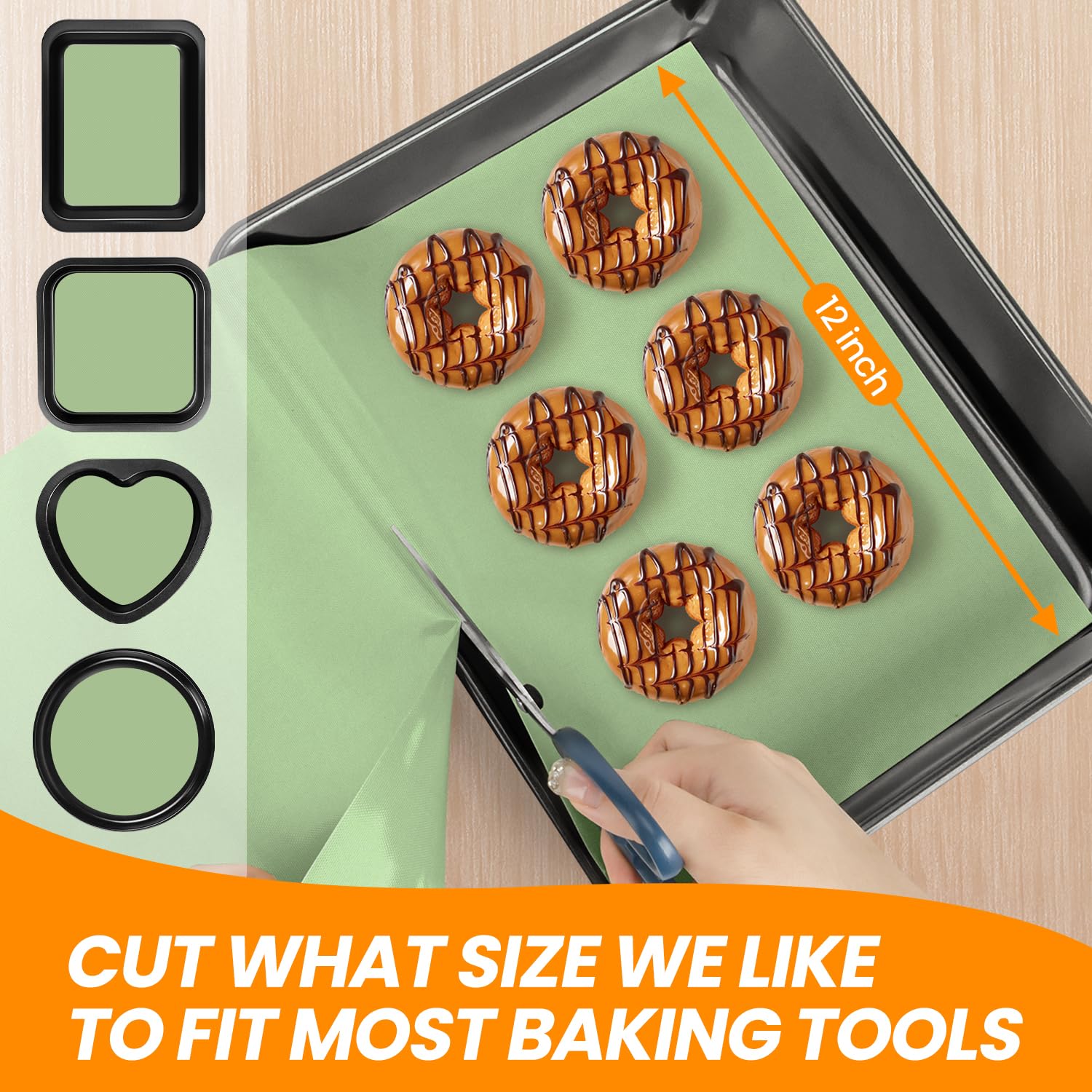 Silicone Baking Mat Roll - Best German Silicone - Heat Resistant Baking Macaron Bread Mat, Non-stick Pastry Mat, Reusable Dough Rolling Mat