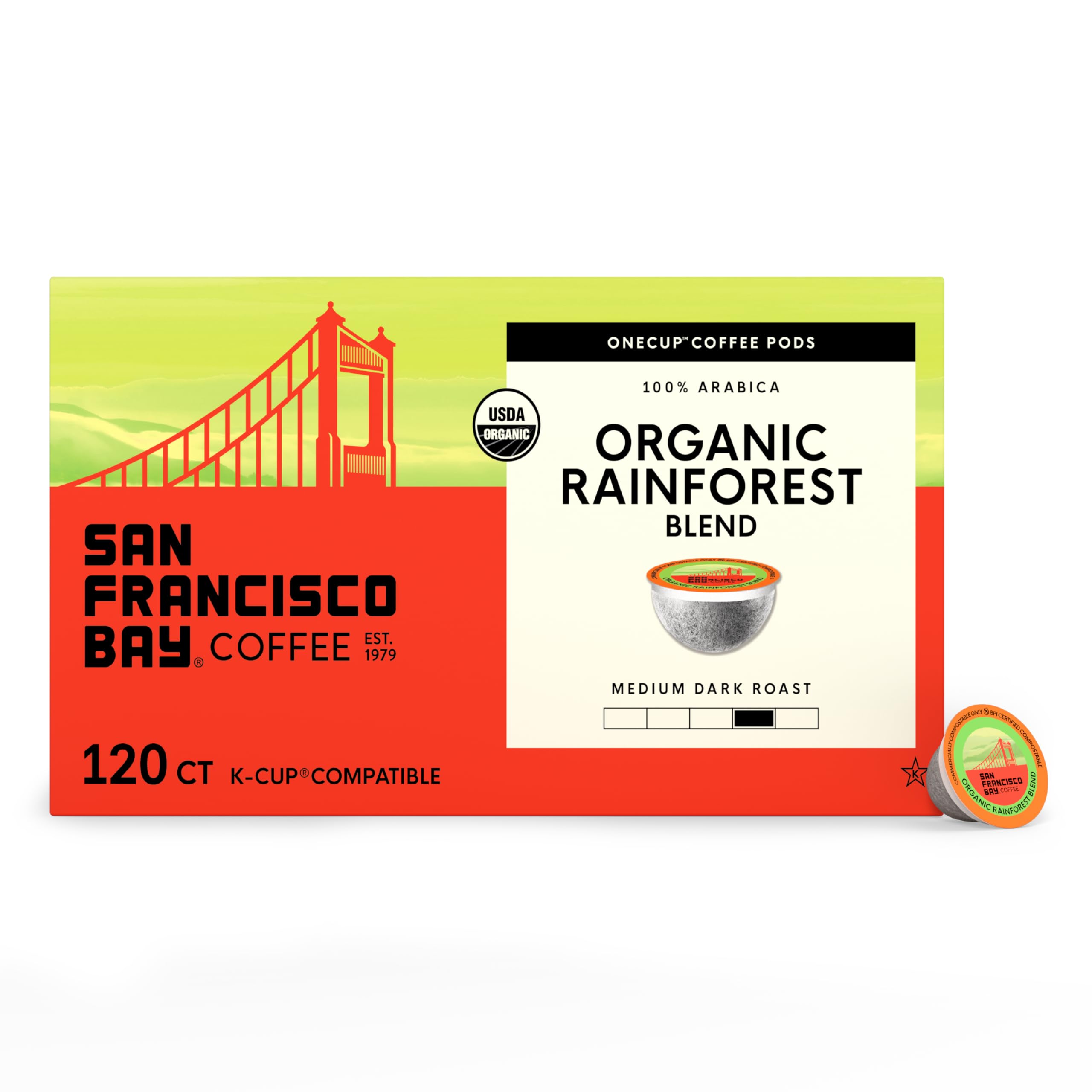 San Francisco Bay Organic Rainforest Blend K-Cup Compatible Pods, 120 ct
