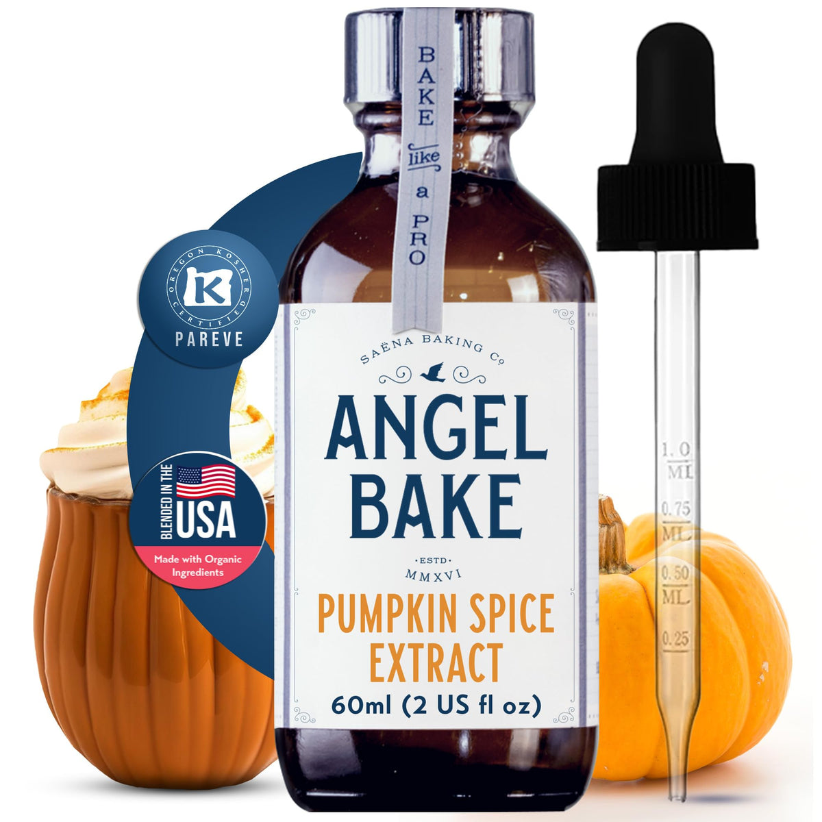 Angel Bake Pure Bulgarian Rose Extract for Baking, Lattes, Tea, 2 oz