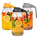3 Pack 64oz Glass Mason Jar Pitcher with Airtight Lid and Handle – Wide Mouth, Leak-Proof, Ideal for Sun Tea, Cold Brew, Lemonade, Iced Coffee, Milk, and Water