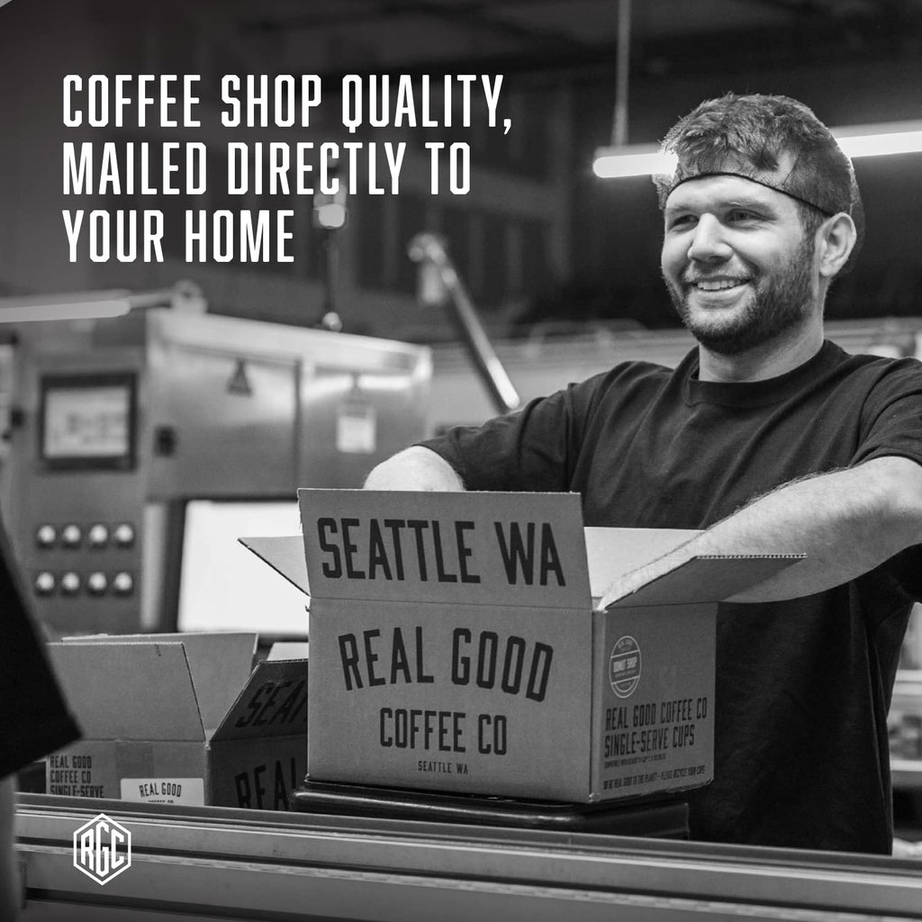 Real Good Coffee Company Donut Shop Medium Roast Whole Bean Coffee - Fresh Roasted Coffee Beans - Pairs with Donuts & Pastries - 32 Oz