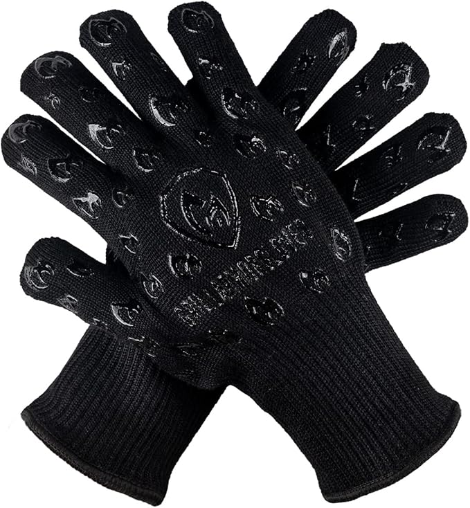Grill Armor Oven Gloves 932°F Extreme Heat & Cut Resistant Oven Mitts with Fingers for BBQ, Cooking, Grilling, Baking – Accessory for Smoker, Cast Iron, Fire Pit, Camping, Fireplace and More