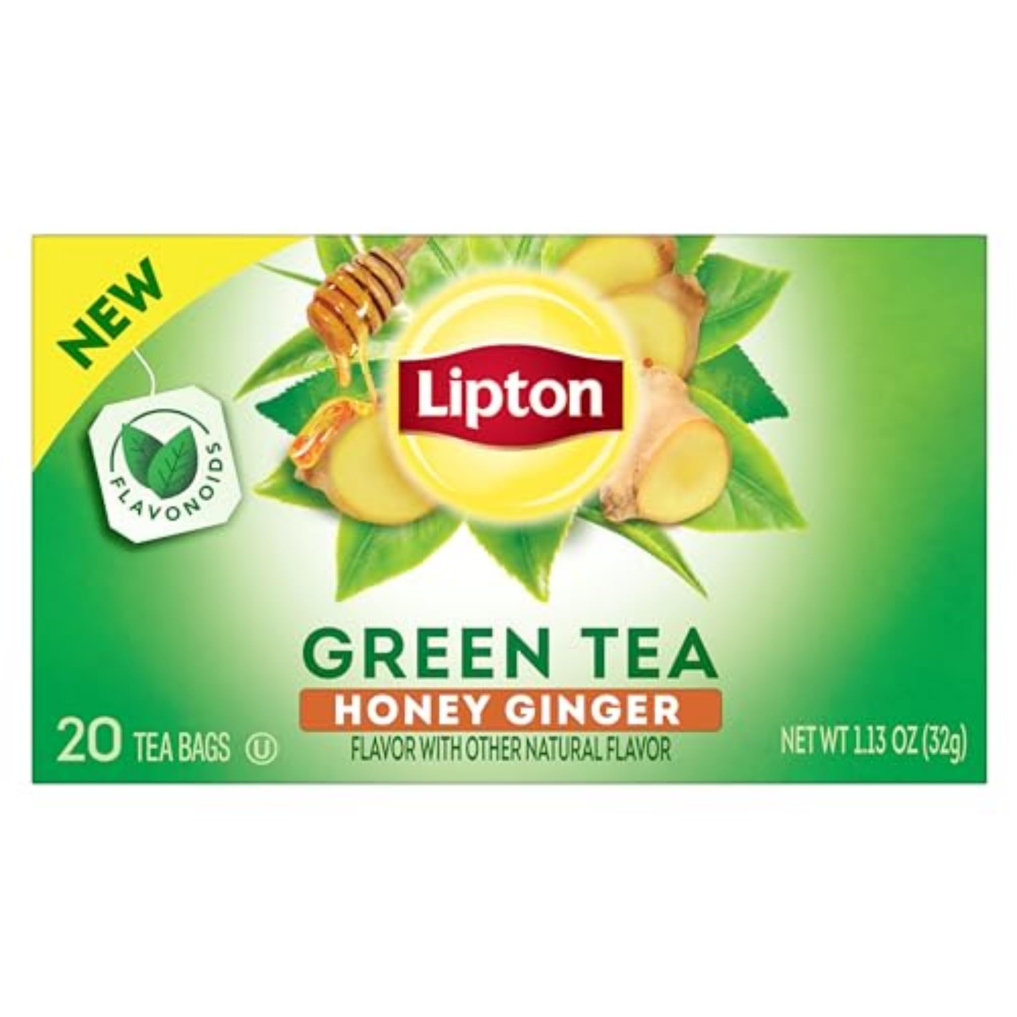 Lipton Honey Ginger Green Tea Bags, 120 Count (20 Count 6-Pack)