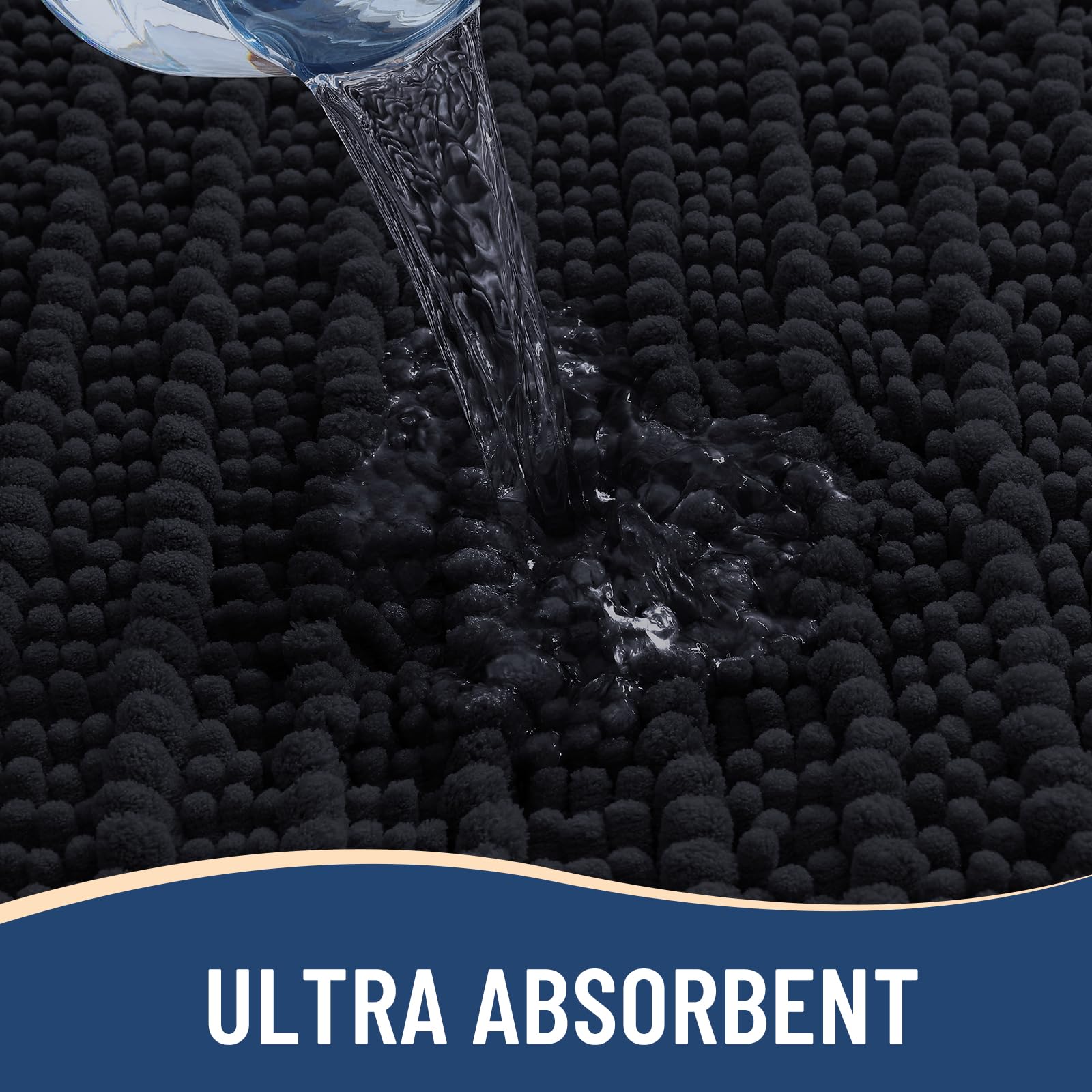 Arotive Bathroom Rugs Mat 47x20, Soft Absorbent Chenille Shaggy Bath Mat