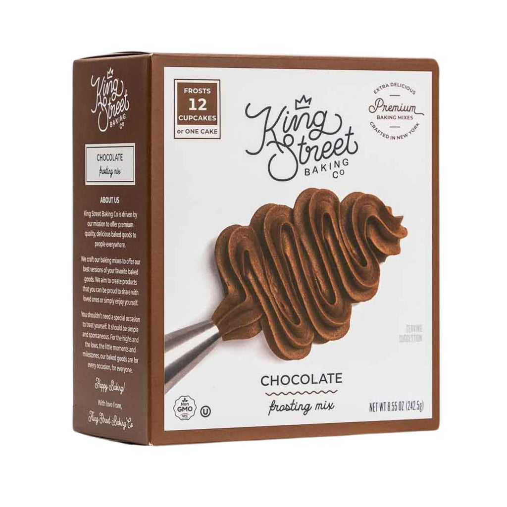 King Street Baking Co Chocolate Frosting Mix: 3 Pack - 4 Ingredient Icing for Cake - Real Cocoa, Vanilla - Frosts 12 Cupcakes