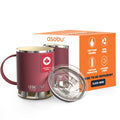 asobu Ultimate Ceramic Travel Mug, 12oz Insulated Stainless Steel Coffee Cup with Handle & Splash-Resistant Lid, Ceramic Lined for Pure Taste, BPA-Free, Double-Wall Vacuum for Hot Drinks