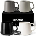 MIAMIO - Coffee Mugs Set of 4, Ceramic (14oz) - Luxe (Classic Pastel)