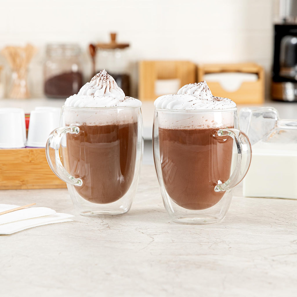 Restaurantware 12 oz Professional Glass Coffee Cup, 2 Pack