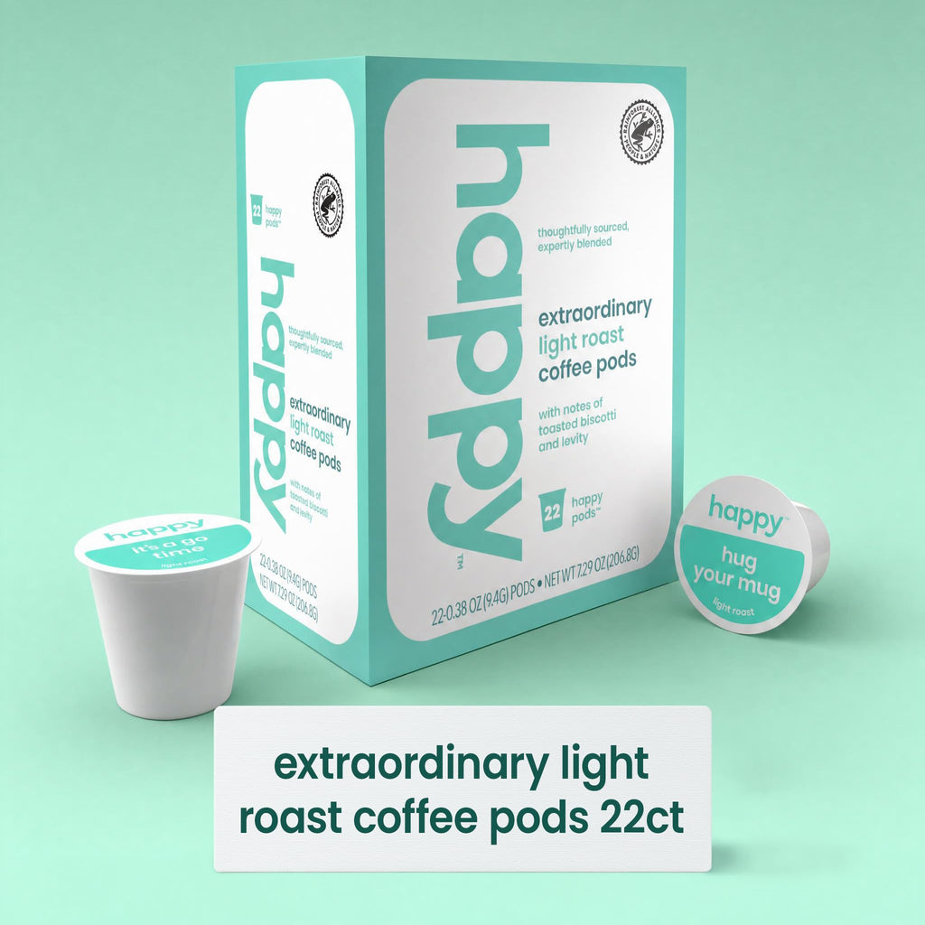Happy Coffee Light Roast Coffee Pods, 22 Count