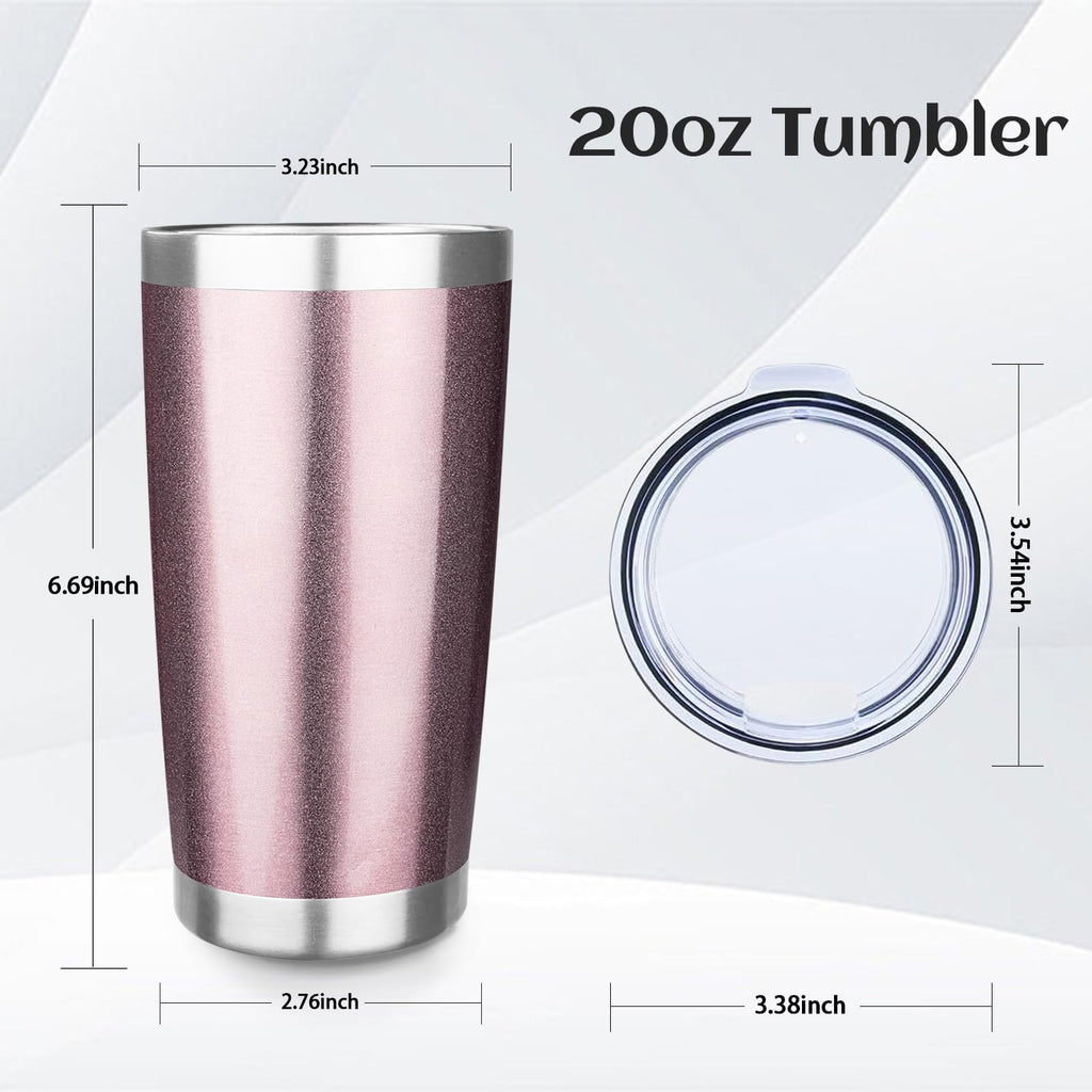 StarSpeed 20oz Stainless Steel Travel Coffee Tumbler,Rose Gold