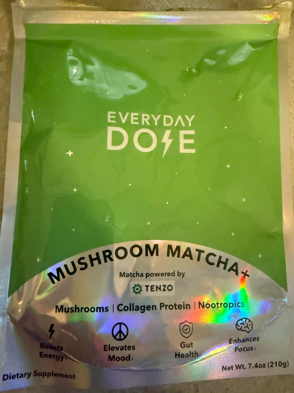 Everyday Dose Mushroom Matcha+ Ceremonial Grade Matcha Powder - Japanese Tea With Grass-Fed Collagen, Lion's Mane, Chaga, L-Theanine - For Better Focus, Energy, Digestion and Immunity - 30 Servings