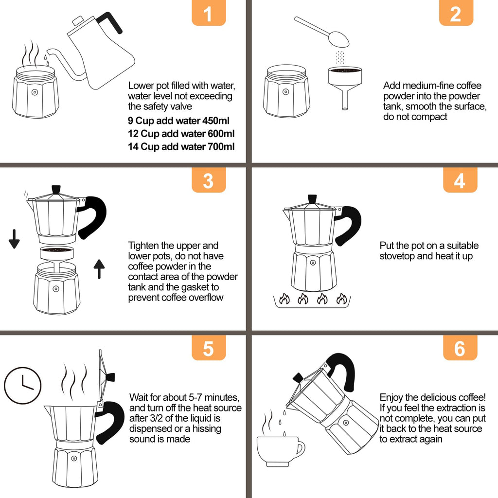 Aluminum 12 Cup 600ml Moka Pot Express Coffee Maker Stovetop Espresso