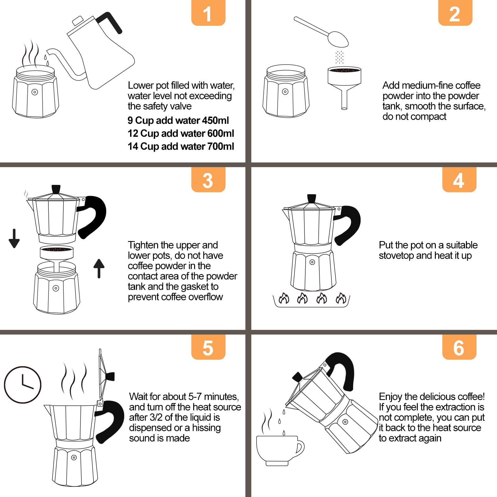 Aluminum 12 Cup 600ml Moka Pot Express Coffee Maker Stovetop Espresso
