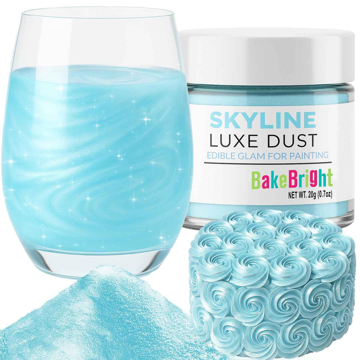 Bulk (20g) White Luster Dust Edible Glitter for Cocktails | Premium Edible White Luster Dust for Cake Decorations - Blanco Edible Glitter for Drinks Cupcakes Cookies Cakes Food Paint