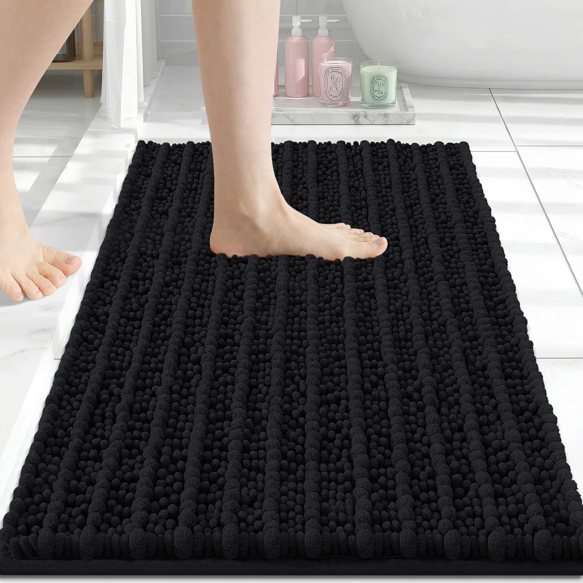 Arotive Bathroom Rugs Mat 30x17, Soft Absorbent Chenille Shaggy Bath Mat
