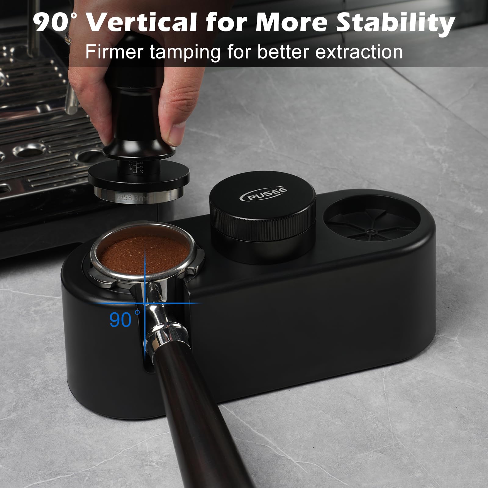 Espresso Tamping Station, Espresso Organizer Station Fit for 51/54/58mm Espresso Accessories, Plastic Espresso Station Coffee Tamper Station, Multifunctional Coffee Tools Organzier (3 in 1)