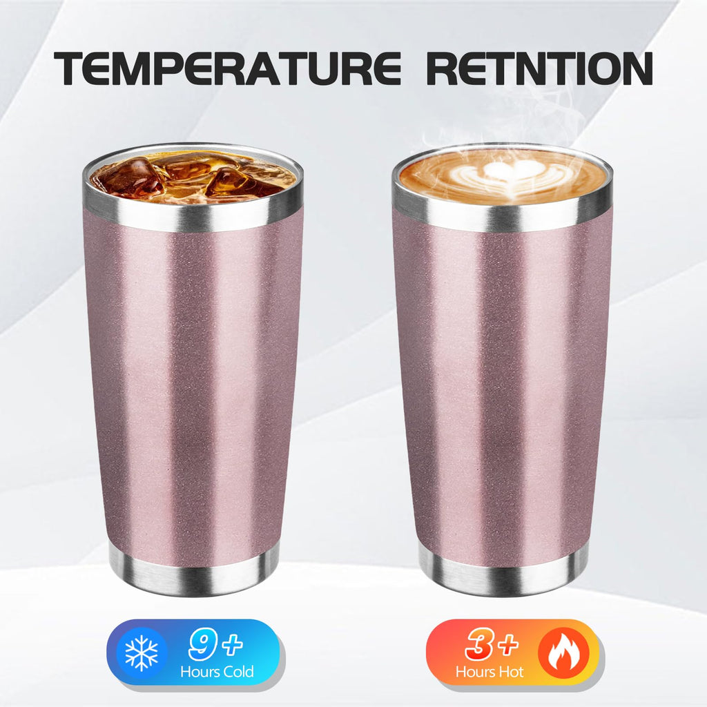 StarSpeed 20oz Stainless Steel Travel Coffee Tumbler,Rose Gold