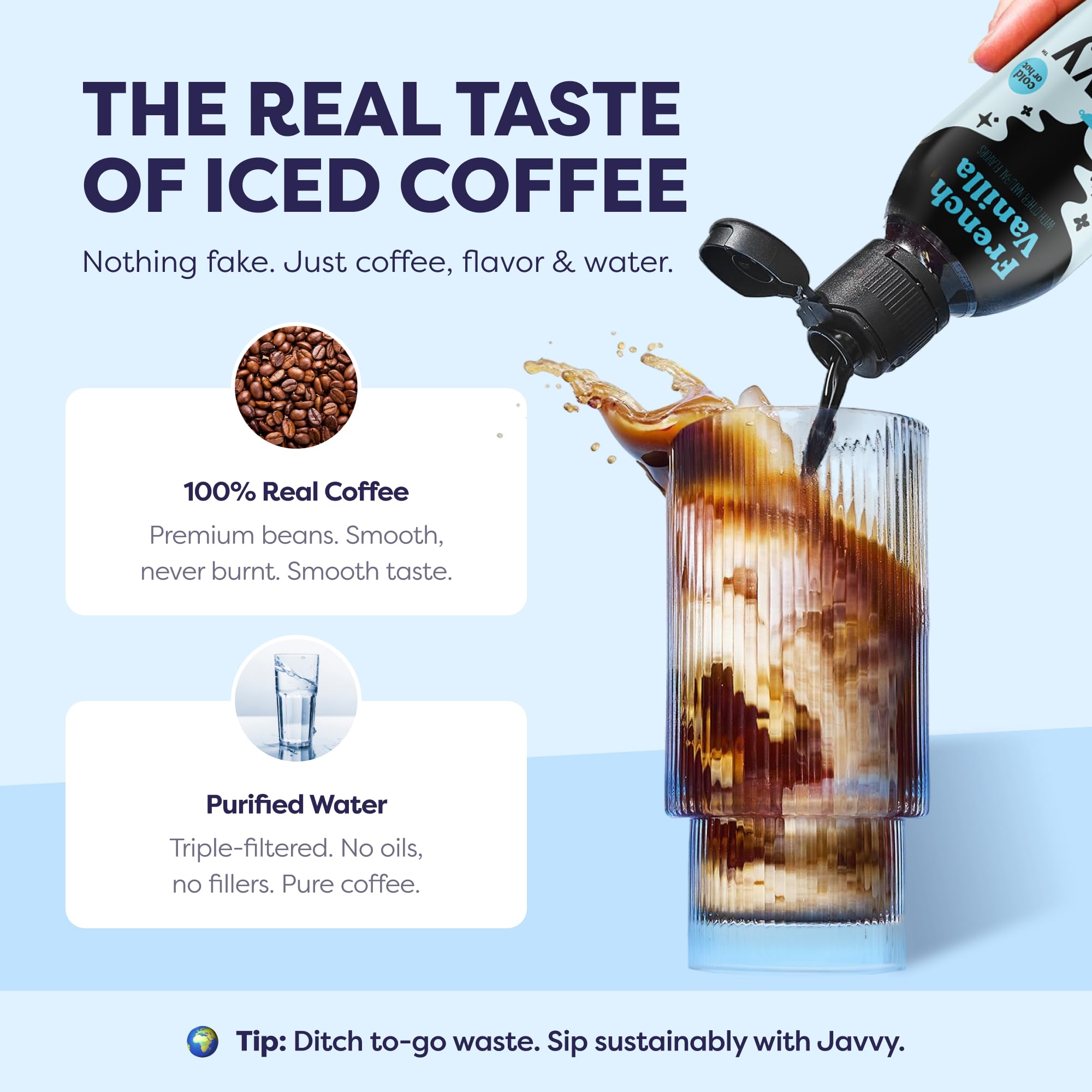 Javvy Cold Brew Coffee Concentrate Instant Coffee, Vanilla