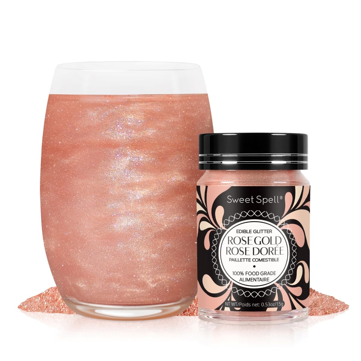 Sweet Spell Pearl Edible Glitter for Drinks, Cocktails, Cakes, Food Grade