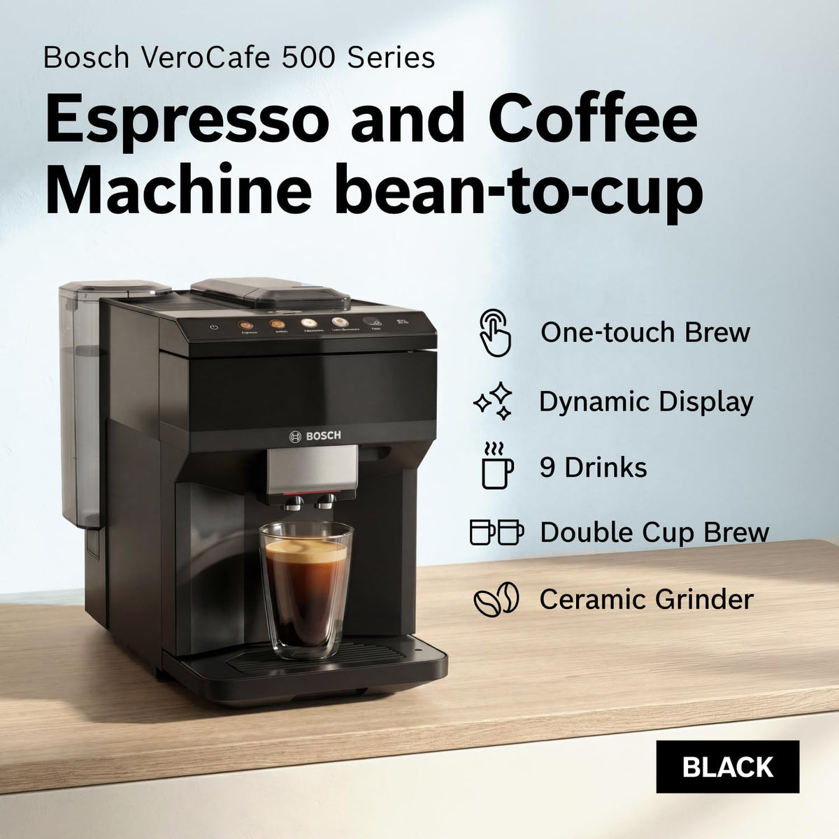 Bosch 500 Series Fully Automatic Coffee, Espresso Machine - Black