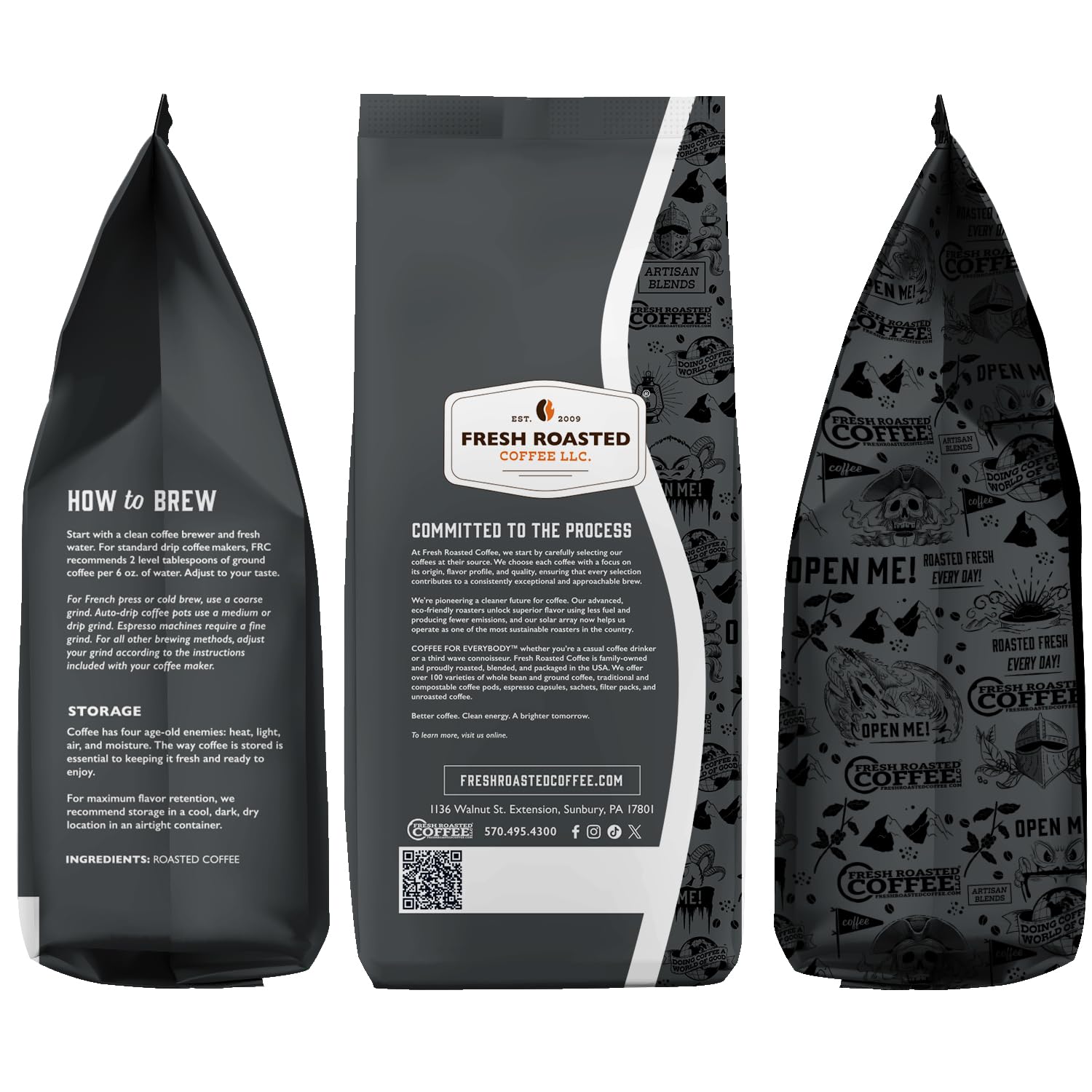 Fresh Roasted Coffee, Anniversary Blend Drip Ground Coffee, Medium Roast, Kosher, 2 lb (32 oz)