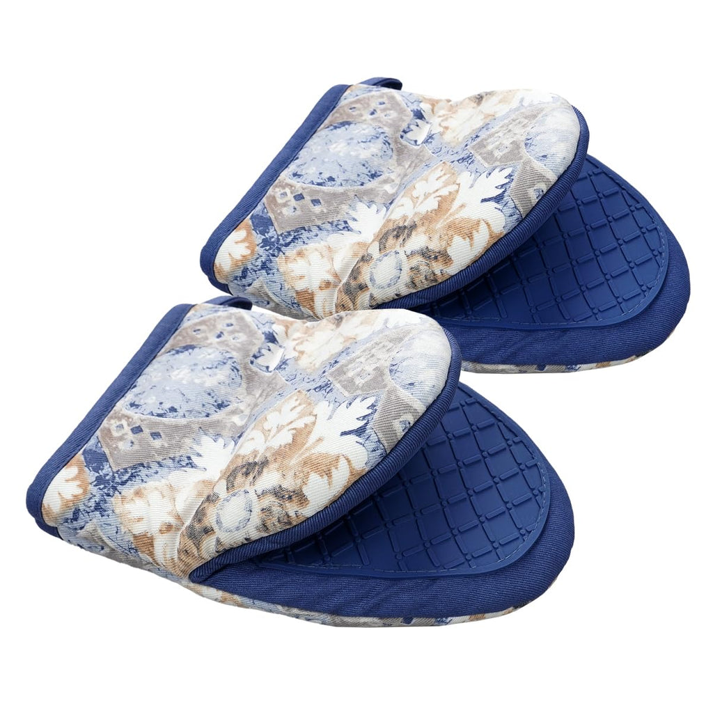 Mini Silicone Oven Mitts, Heat Resistant Kitchen Mittens 2-Pack Set