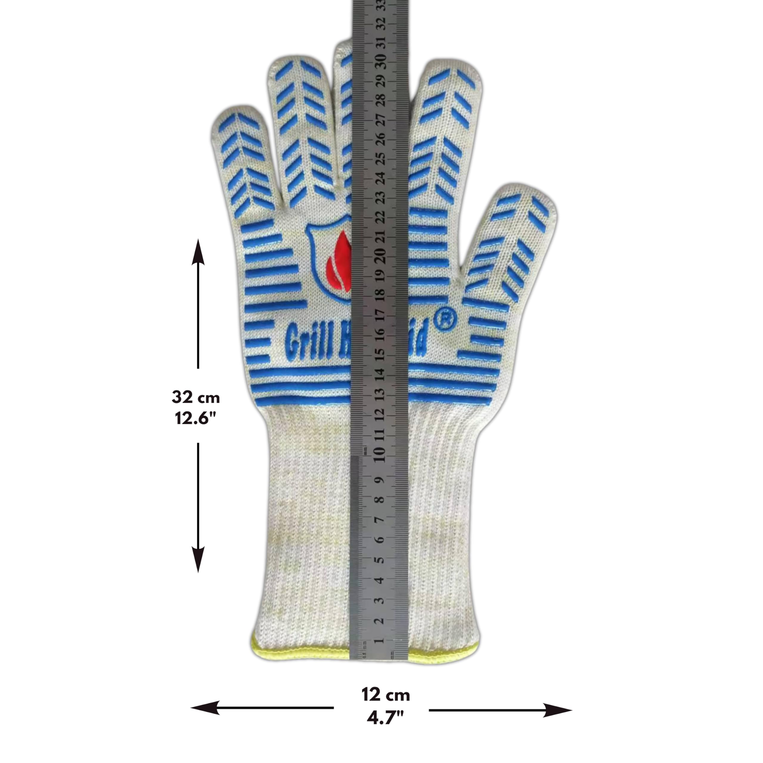 GRILL HEAT AID Grill Gloves Heat Proof for Men Grilling BBQ Heat Resistant Gloves