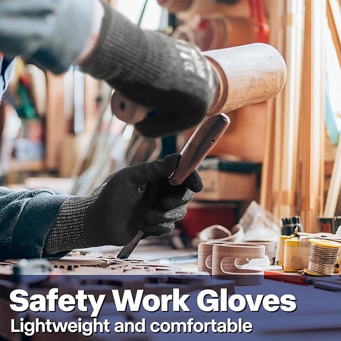 Schwer ProGuard Highest Level Cut Resistant Work Gloves PR3326 for Extreme Protection，ANSI A9 Cut Gloves with Reinforced Thumb, Non Slip, Non PFAS, Durable, Touch-screen, Black 2 Pairs（M）