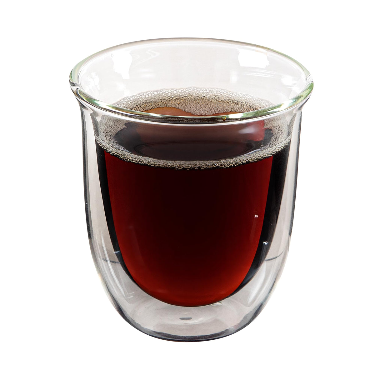 Restaurantware Coffee Cup 2 Pack of 6.8 oz Insulated Double-Wall Glass Borosilicate Coffee Cup Espresso Shot Dishwasher Safe For Hot Drinks