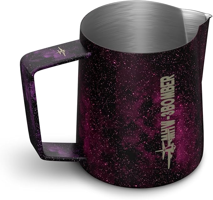 MHW-3BOMBER Espresso Steaming Pitcher Milk Frothing Pitcher Stainless Steel Milk Coffee Cappuccino Latte Art Barista Cup (5.0 Purple, 16.9 Ounces) P5007S