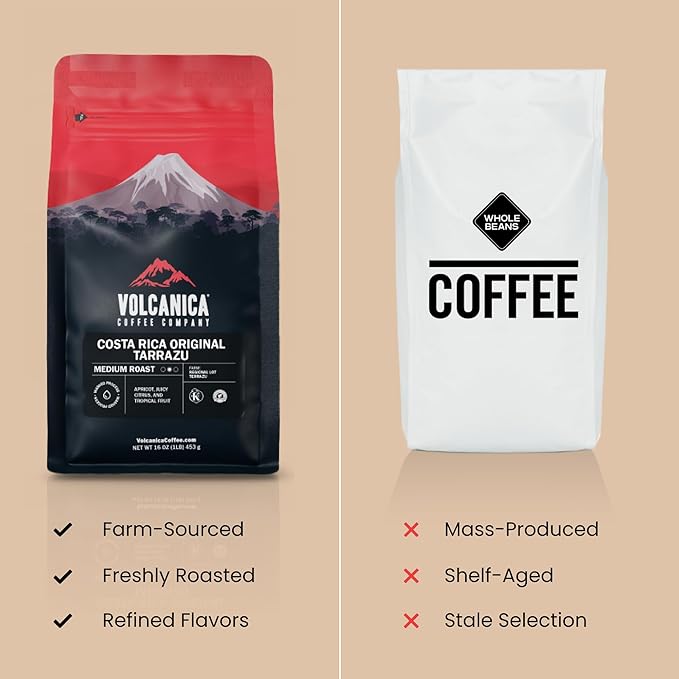 Costa Rican Coffee, Reserve Tarrazu, Dark Roast, Ground, Fair Trade, Kosher, 16-ounce