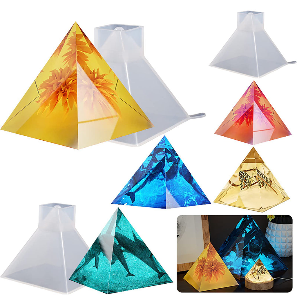 3 Pack Silicone Pyramid Molds - Resin Releasing, Soap Making, Animal Shapes - Home Decor & Candle Making