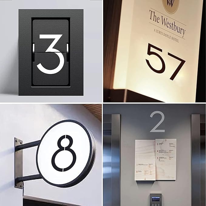 6 Inch Plastic Number Stencils - Reusable Digital Templates for Cake, Address, Painting