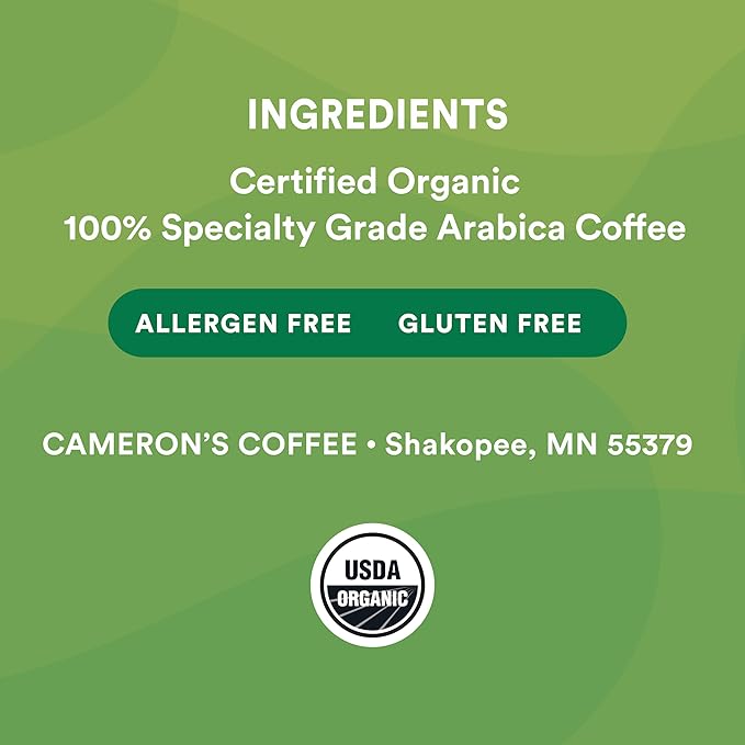 Cameron's Coffee Roasted Whole Bean Coffee, Organic Sumatra Blend, 4 Pound