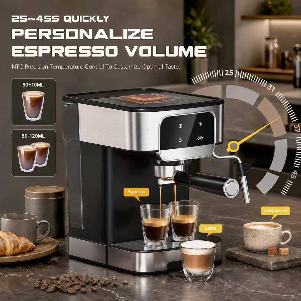 Espresso Machine 20 Bar, Professional Espresso Maker with Power Milk Frother, Compact Espresso Coffee Machine With LED Touch Screen for Home Latte, Cappuccino, 61OZ Removable Water Tank 2026
