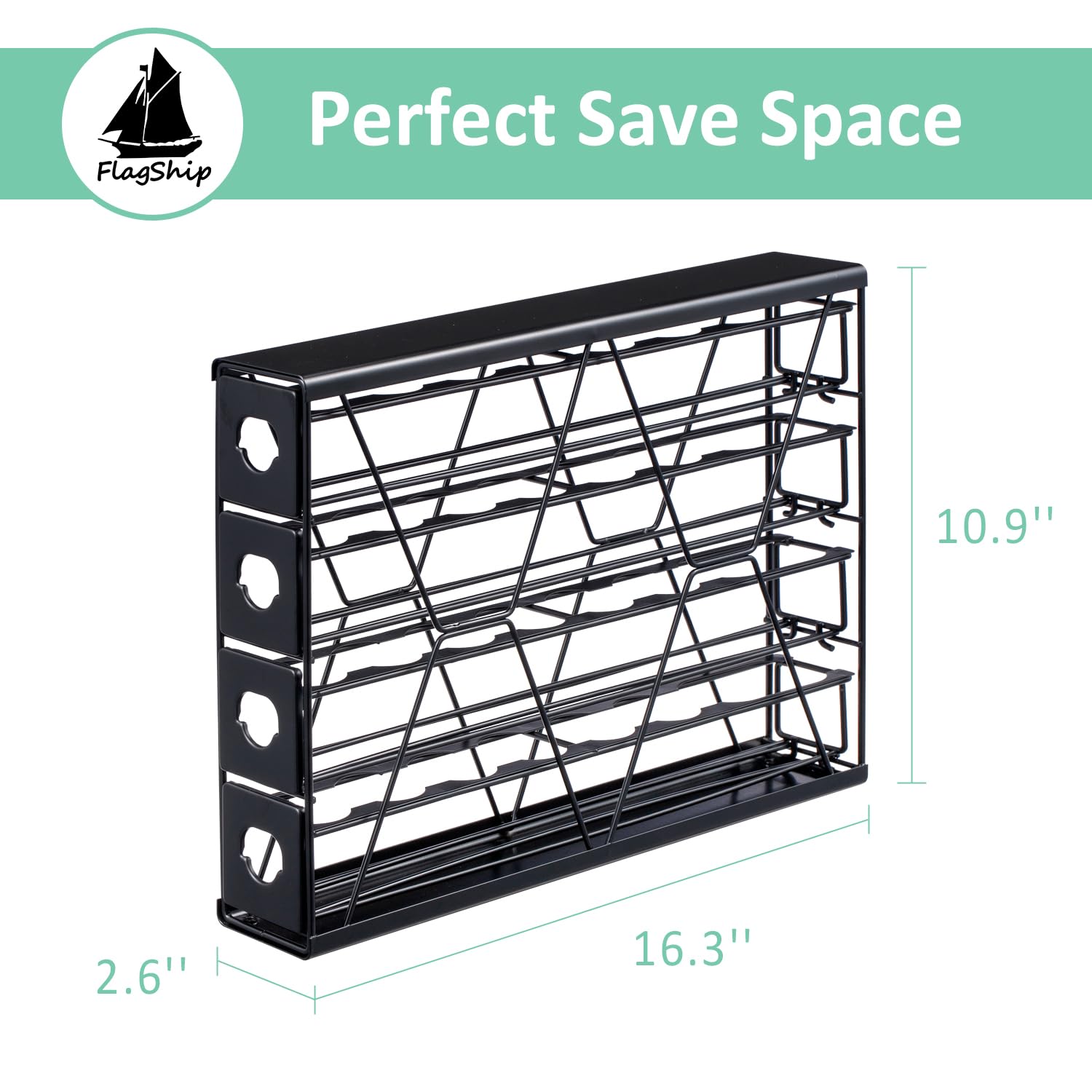 Flagship K Cup Holder for Keurig Pods Coffee Pod Storage 4 Tier K Cup Drawer Organizer for Counter (32 Pods Capacity)