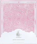 Cake Stencil - Seamless Delicate Pattern for Decorating Tall Double Barrel Cake to Use with Buttercream, Royal Icing, Ganache, Paint, Airbrush (Andra)