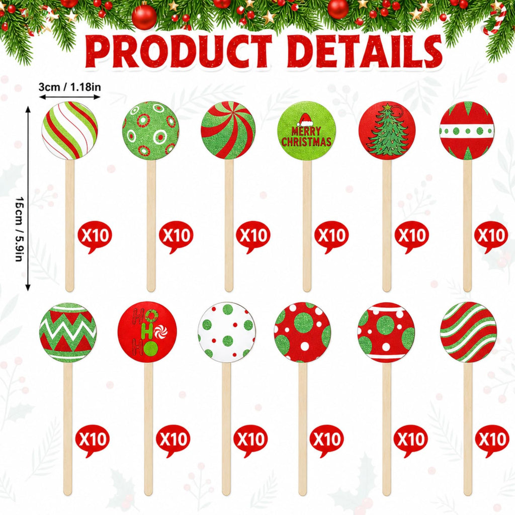 Jinei 120 Pcs Christmas Coffee Stirrers Stir Sticks Natural Wooden Stir Sticks Disposable Drink Stirrers for Stirring Hot Chocolate Milkshake Restaurant Home Office