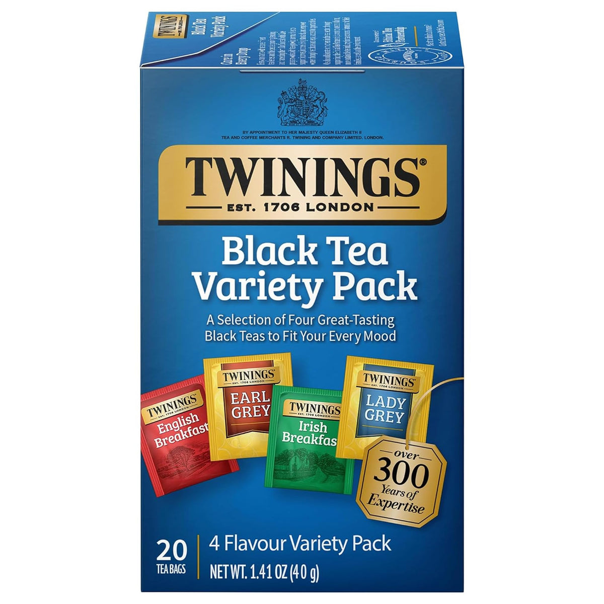 Twinings Blackcurrant Breeze Black Tea Individually Wrapped Bags, 20 Count (Pack of 1), Sweet, Tangy Taste, Caffeinated, Enjoy Hot or Iced, 20 Teabags