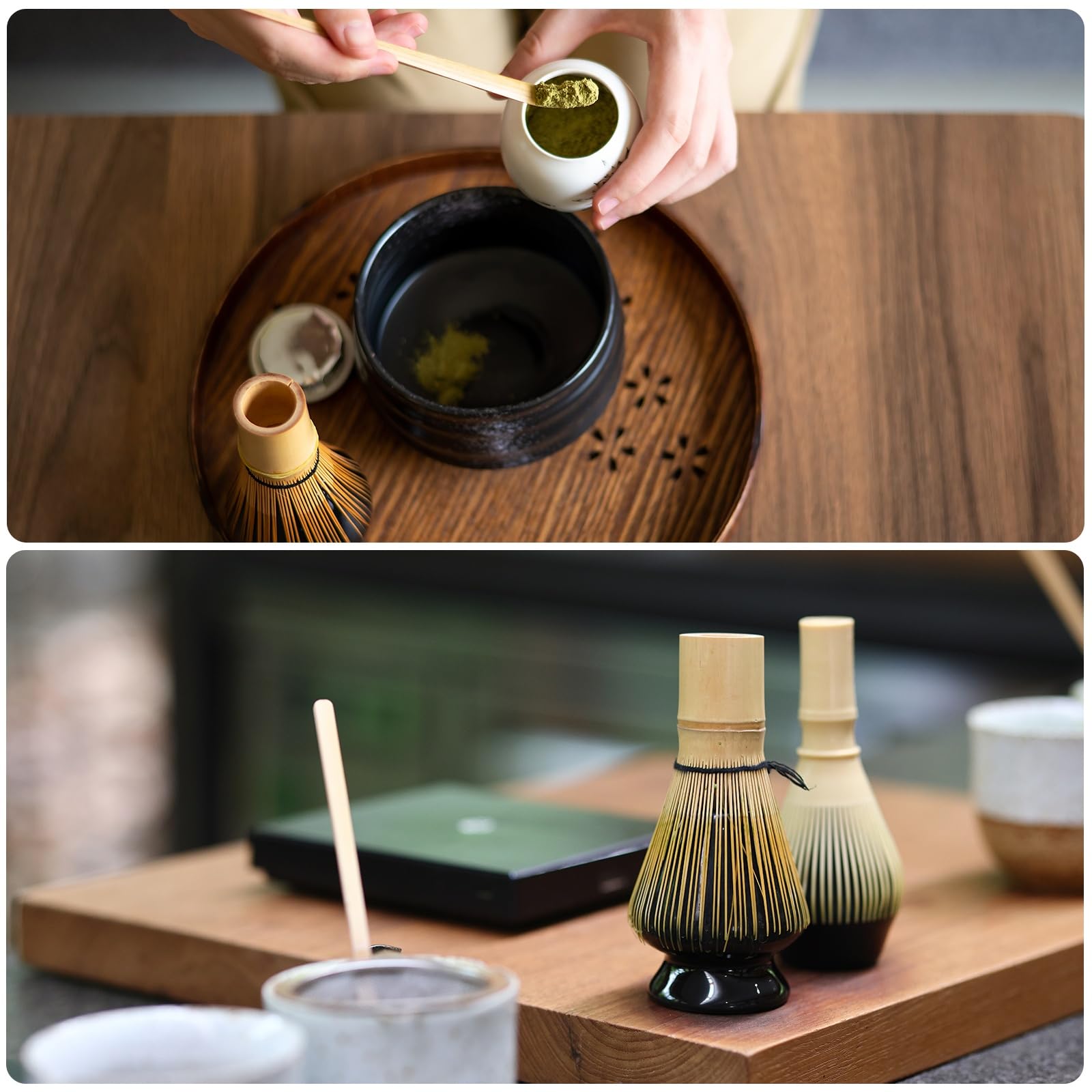HARFINGTON Ceramic Chasen Stand 70mm Matcha Whisk Holder Teas Set Whisks Stand Traditional Matcha Tea Chasen Holder Tea Set Accessories for Tea Tasting, White