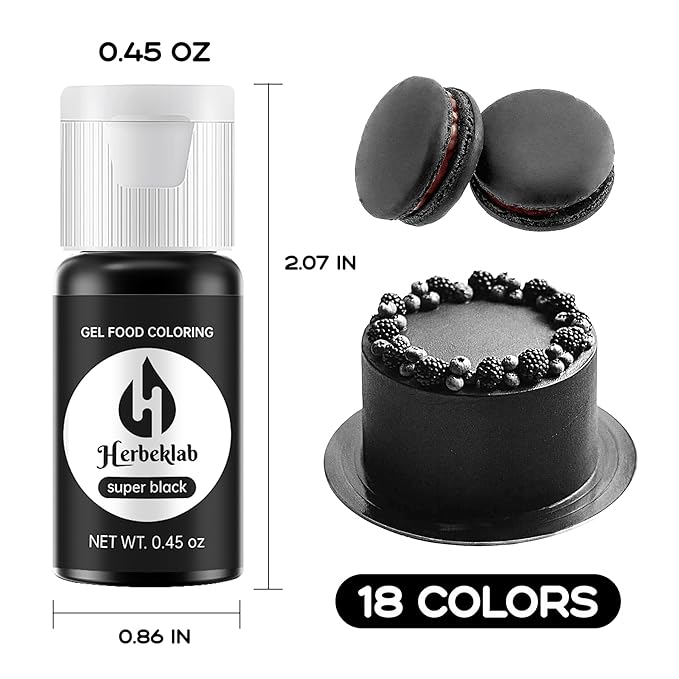 Gel Food Coloring 18 Colors x 0.45 oz Concentrated Gel Based Food Dye Vibrant Icing Colors for Baking Cake Decorating Cookies