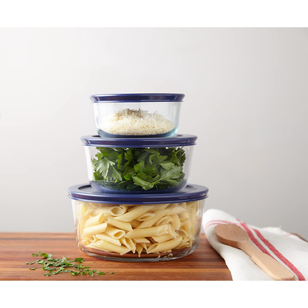 Pyrex Simply Store (3-Pack) Glass Food Storage Containers Set (2, 4, 7 Cup)